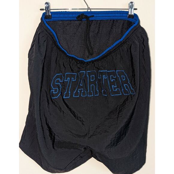Starter Mens XL Vintage Blue Spell Out Mesh-Lined 100% Nylon Swimming Trunks NWT - Picture 1 of 8